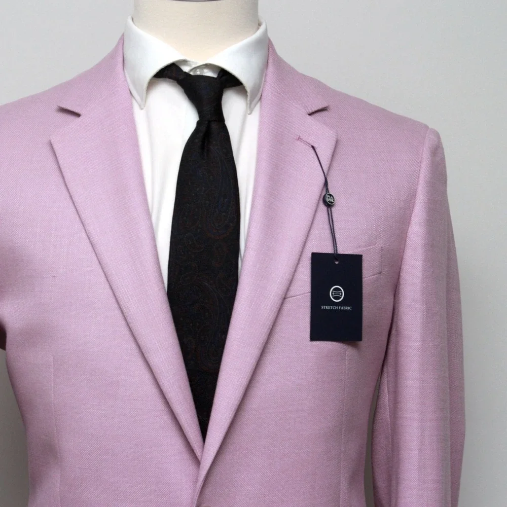 Jos A Bank‎ 40L Mens Textured Solid Sport Coat Pink Solid NWT E03339 - Picture 4 of 11